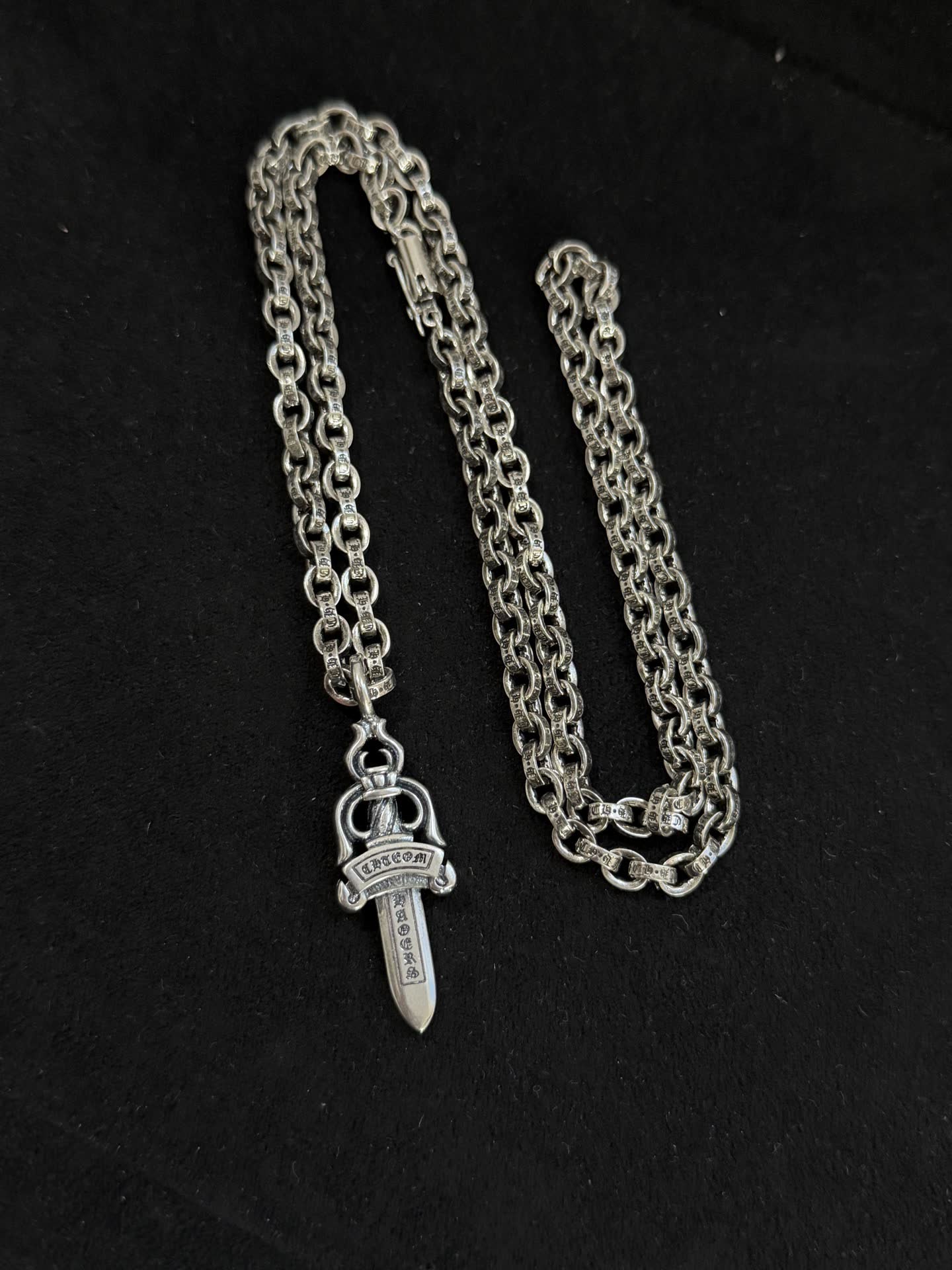 Chrome Hearts Silver Sword Pendant Necklace
